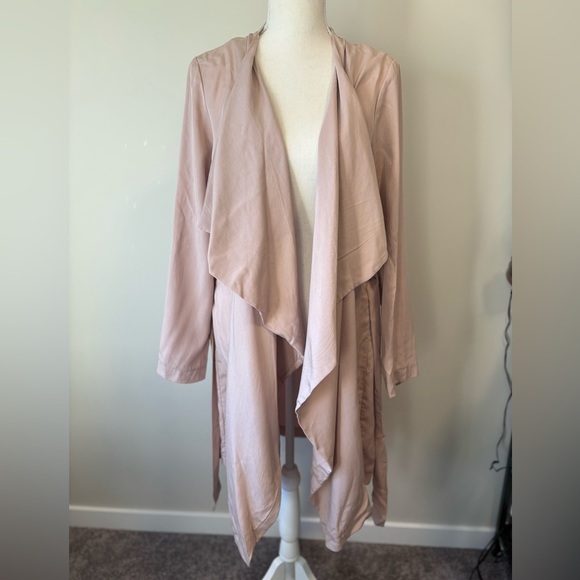 Carolina Belle Montréal Dusty Pink Tencel Belted Waterfall Jacket Size Medium - Picture 7 of 11